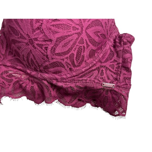 PINK Victoria's Secret Underwired Lace Date Push-up Bralette  Size L  Dark Mauve - Picture 4 of 8